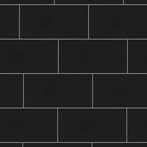 Somertile Crown Heights 3"X 6" Matte Black Ceramic Wall Tile #TOP6