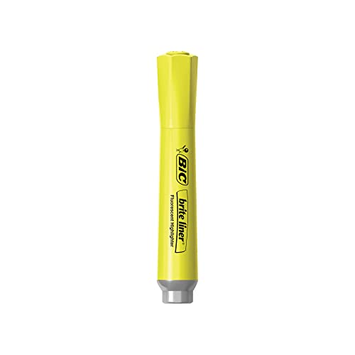 Bic Brite Liner Highlighter, Tank Style, Chisel Tip, Box Of 12, Yellow Highlighters #TOP2
