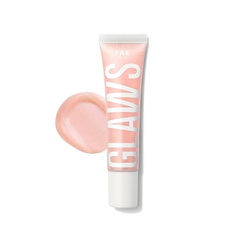 Image of FAE Beauty Peptide Hydrating & High Shine Tinted Lip Gloss (12gm) | With Passionfruit Oil & Argireline to Smoothen, Even, and Soften Lips | Non Sticky | Vegan | Shade Emerging | Transparent Shimmery Rose Gold Gloss