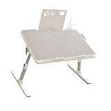 【Taille de la table pliable】Le plateau de table spacieux mesure 60x40 cm avec une hauteur réglable de 27 à 39 cm pour des positions assises ou allongées confortables.