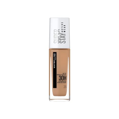 Maybelline New York, Base de maquillaje Superstay Active Wear 30H, Larga duración, Waterproof, Alta cobertura, Acabado mate, Tono 36 Warm Sun, 30 ml