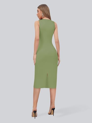Image of Toochki Women's Spandex Solid Bodycon Western Dress | A line | Winter Dress | Western | | Trendy | Midi Body Hugging