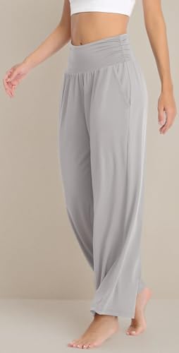 Image of TARSE Womens Wide Leg Pants Casual Loose Yoga Sweatpants Comfy Lounge Pajama Flowy Pants Pockets