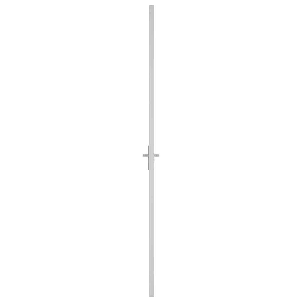 Innentür 83 x 201,5 cm weiß gehärtetes Glas Aluminium