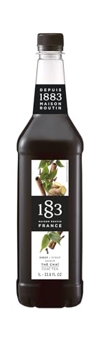1883 Maison Routin Premium Chai Tea Syrup for Coffee & Cocktails - Vegan-Friendly Allergen-Free No Preservatives - 1L PET Bottle