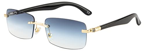 Image of Ted Smith Men's Women's UV Protection Metal Rectangle Sunglasses
