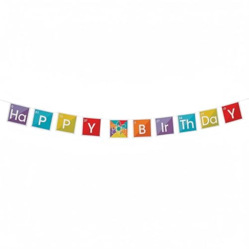 Fun Express - Science Party Birthday Banner for Birthday - Party Decor - Hanging Decor - Garland - Birthday - 1 Piece