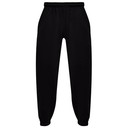 A2Z 4 Kids Girls Boys Plain Jogging Bottoms PE School Jogger Soft Trouser - Fleece Trouser 356 Black 4-5