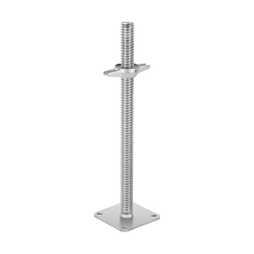 BAOSHISHAN Eje para andamios 460 x 30 mm, base de 12 x 12 cm, placa base roscada ajustable para andamios