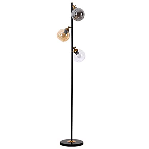 Lampadaire en verre design vertical style nordique à trois têtes