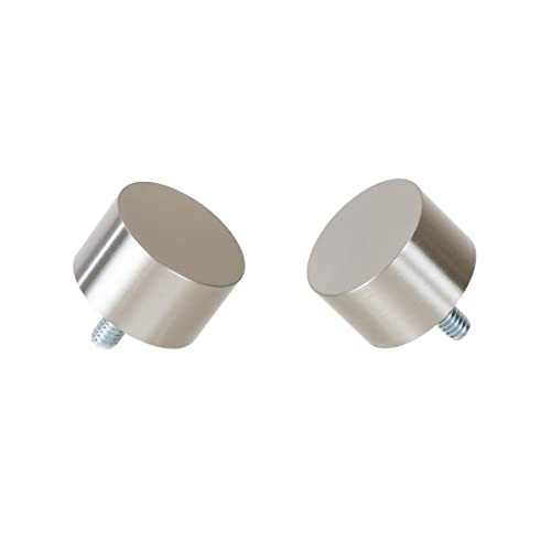 Ivilon End Cap Finials for Curtain Rods of 7/8 and 1 Inch Diameter Color Brushed Nickel