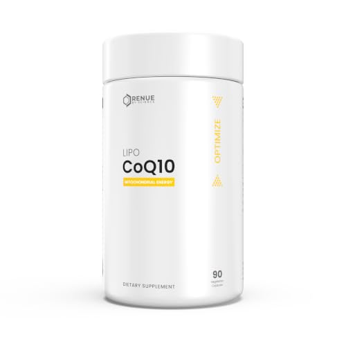 Renue By Science CoQ10 - Coenzyme Q10 as Ubiquinol CoQ10 | High Strength Liposomal CoQ10 200mg Supplement | 90 Co Q10 Capsules | Non-GMO & Allergen Free | Made in the USA Third-Party Tested