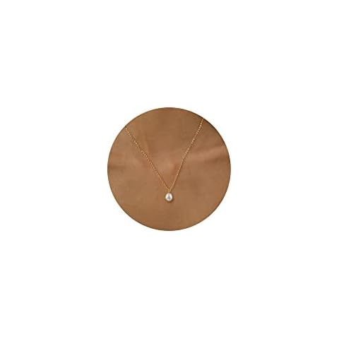 Tewiky Pearl Necklaces for Women, Dainty Gold Necklace 14k Gold Plated Single Pearl Necklace Simple Pearl Choker Necklaces for Women Trendy Cute Gold Necklace Jewelry for Women Cover