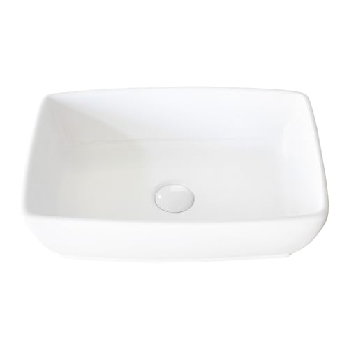 Stylish Vessel Sink 19 x 13 3/8 Inch Rectangular Porcelain