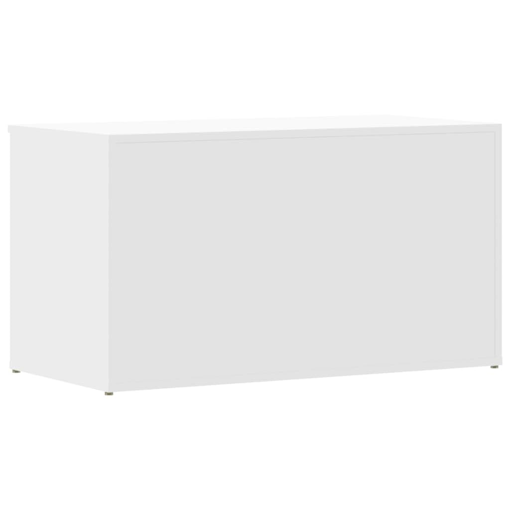 Skrzynia do przechowywania, biała, 84 x 42 x 46 cm, materiał drewnopochodny, organizer do przechowywania ubrań, zabawek, narzędzi, artykułów dekoracyjnych, stabilna skrzynia jako stolik kawowy