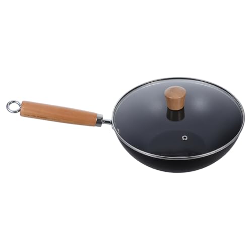 Wok de hierro antiadherente con asa y anillo para colgar miniatura 1