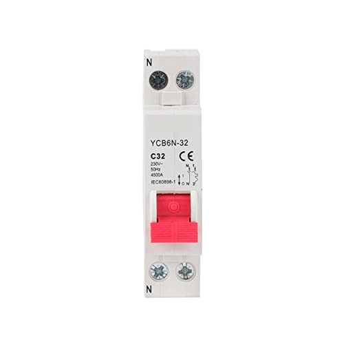 Disjoncteur miniature MCB YCB6N-32 interrupteur electrique domestique phase neutre 1P N