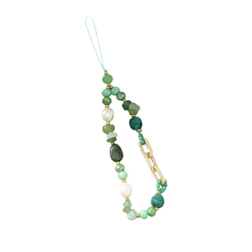 Xinjoduz Lot De 2 Chaînes De Téléphone Portable Perles Courtes - Papillon Blanc Et Rose En Cristal - Anti-Perte Universel - Bijoux Pour Femmes