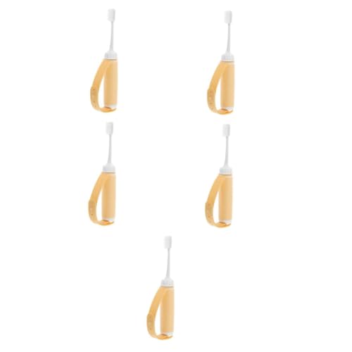 FOMIYES 5pcs Auxiliary Toothbrush for The Elderly Mini Extension Cord Toothbrush Smart Phone Sleeve Faucet Little Black Toothbrush Meter Coffee Yellow