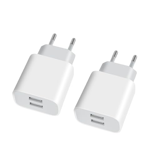 2Pack USB Ladeger&auml;t 2-Port, 5V/2A USB Stecker Netzteil Ladestecker Adapter Plug Steckdose Netzstecker Ladeadapter f&uuml;r lPhone 14/13/12/11/11 Pro/11 Pro XS Max/XR/X/8 Plus/7 Plus/6/6s, lPad Charger