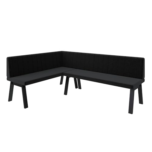 FURNISTAR Eckbank Akiko Metal A - Eckbankgruppe für Ihrem Esszimmer, Küche modern, Sitzecke, Essecke. Perfekt für Küche, Büro und Rezeption. Solide und Starke Verarbeitung. (142x196-Links-Inari100)