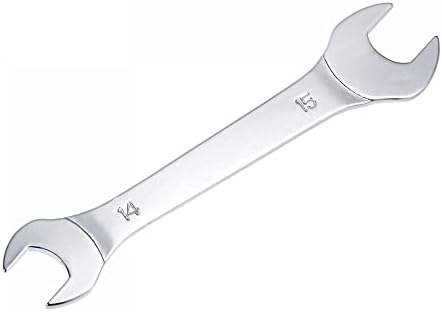 sourcing map Thin Open End Wrench, 16mm x 17mm Metric Mirror-Chrome Plated High Carbon Steel