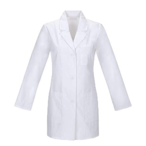 Bodyplus White Medical Lab Coat - Unisex Men & Women Hygiene Food Industry Warehouse - Long-Sleeved Thin Laboratory Coat for Doctors, Nurses, Pharmacist, Physician, Surgeon, Students, Technician