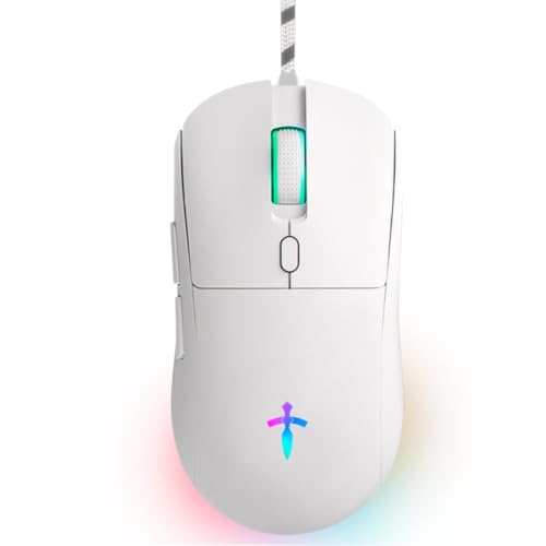 Titorion Mouse Gamer Óptico 7200dpi LED RGB USB para PC Computador Branco