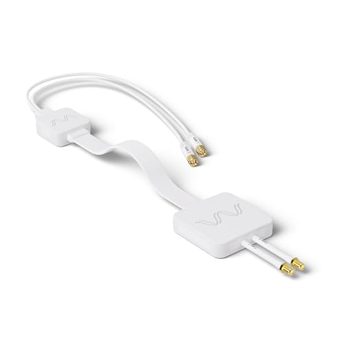 Image of Waveform [v2] Window Entry Cable: Low-Loss, Ultra Flat-Ribbon 2-in-1 Passthrough Cable | SMA Male to SMA Female | for Windows and Doors