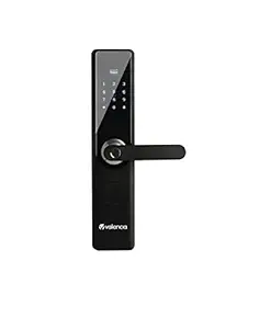 Valencia - Ajax Smart Door Lock with Fingerprint, RFID, PIN Access & Manual Key Access, Black(Free Installation), Glass Finish