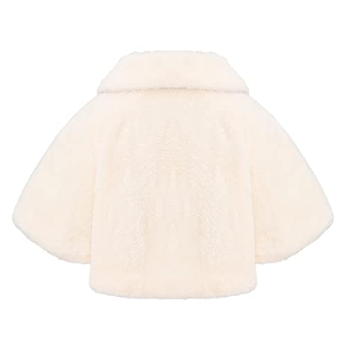 Loloda Baby Toddler Girls Long Sleeve Faux Fur Cloak Coat Princess Dress Shawl Cover Up Cadigan Bolero Shrug Outwear White #2 6-12 Months #TOP2