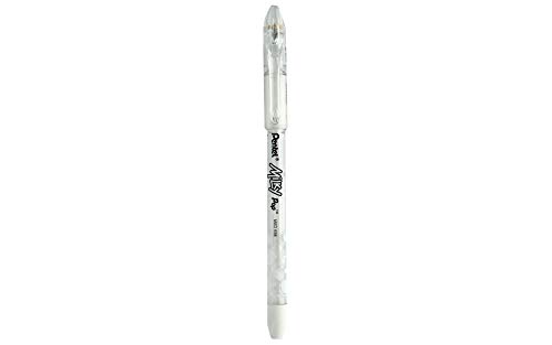 Stylo à encre gel pastel Pentel Milky Pop blanc moyen anti bavure papier noir