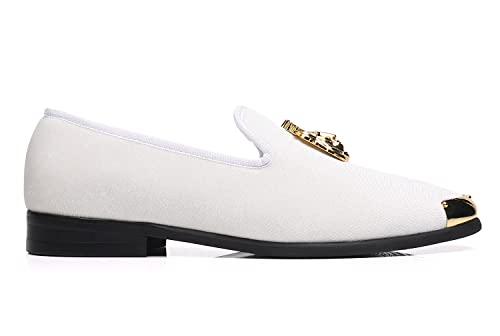 Men's Loafers Velvet Gold Buckle Party Prom Shoes2