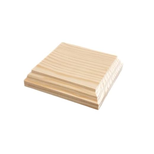 Peanas madera cuadradas. En madera de pino macizo. En crudo, se pueden pintar. Manualidades y decoración (11 * 11 cms)