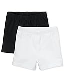 The Children's Place baby girls And Toddler Cartwheel Shorts, Black/White 2 Pack, 3T US