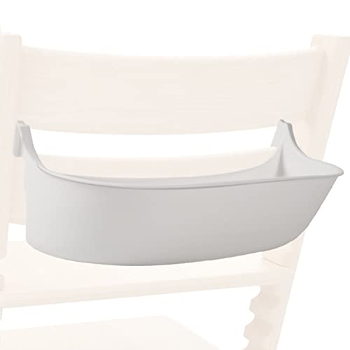 Image of High Chair Catchy Compatible with Tripp Trapp Highchair Storage Tray | Multipurpose Highchair Storage Tray Accessory for Storage Bibs, Baby Wipes, Snacks, Toys | Dishwasher-Safe & BPA-Free - White