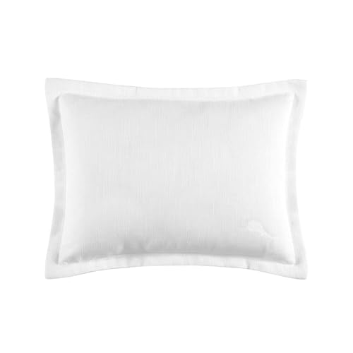 Tommy Bahama Throw Soft Breakfast Pillow with Zipper Closure for Bed or Couch, Coastal Design, Cozy Home Essentials, 15" x 20", Island Estate White