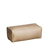 Sgabello da toeletta, poggiapiedi, Pouf poggiapiedi in pelle e tessuto multicolore, diverse misure(L-kjc-beige-c)