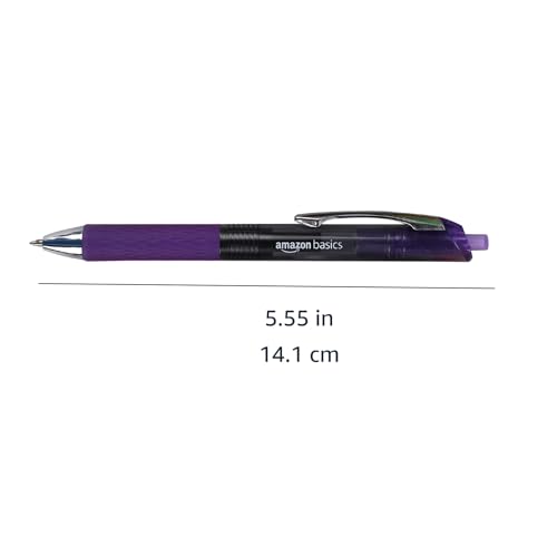 Image of Amazon Basics Retractable Gel Pens, Fine Point 0.7mm, Smooth Writing, Assorted Colors, 12-Pack