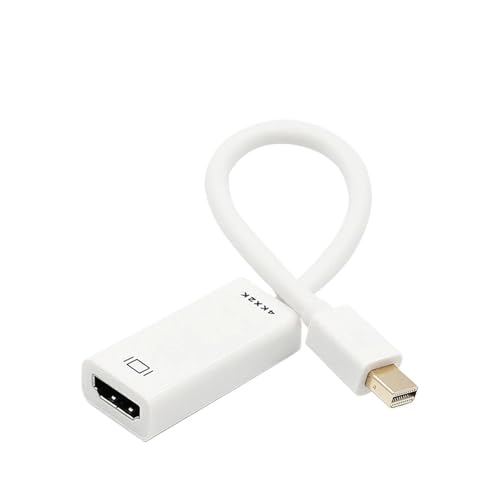 Mini DP - HDMI Ή 1080p P[u A_v^[AMacbookAAirAThunderboltA2 Displayport - TV j^[AvWFN^[AvWFN^ɑΉ(White Support 4K)
