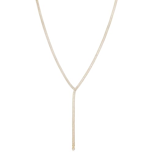 Collier lariat en Y femme cristal étincelant laiton tennis collier léger mariage