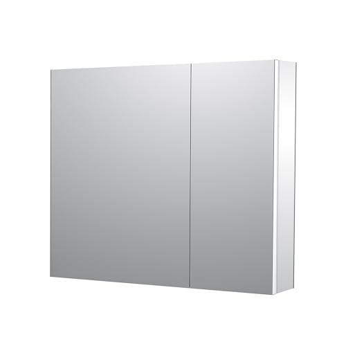 Sunrosa Medicine Cabinet with Mirror, 2 Asymmetrical Doors, 36 x 31.5 in