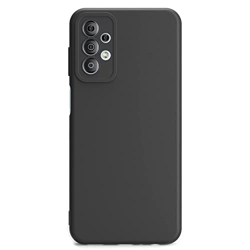 Image of WOW IMAGINE for Samsung Galaxy A33 5G Ultra Slim Soft Rubberised Back Cover Inner Velvet Fabric Lining Matte Silicone Flexible Camera Protection Back Case - Black