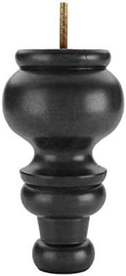 Wood Furniture Legs 7" Round Tapered Sofa Feet Espresso - Set of 4