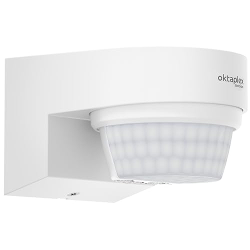 Oktaplex Eva Sensore Di Movimento Esterno 14M / 240° Sensore Di Movimento A Infrarossi Da Superficie Ip65 Motion Sensor Bianco