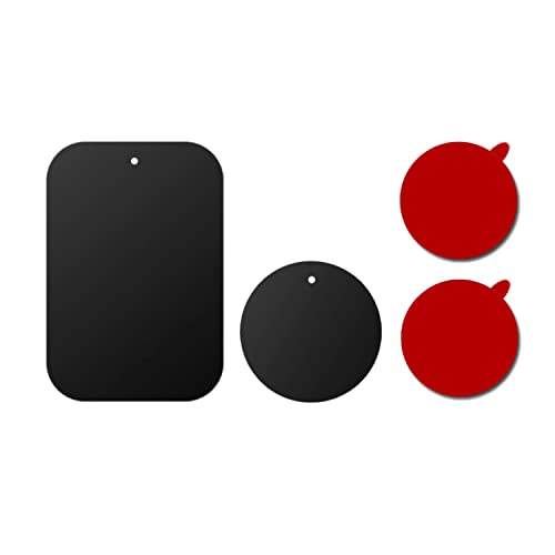 Image of Mount Metal Plates for Magnetic Car Mount Mobile Phone Holders and Other Mount Devices - Rectangular & Round Plates With 3M Adhesives