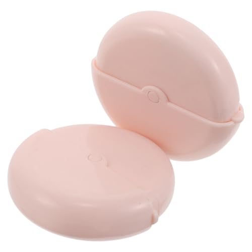 HONITANO 2 Piezas Brocha Base Maquillaje con Tapa Giratoria Diseño Ondulado para Maquillaje Líquido y Polvo Compacto y Fácil de Transportar Color Rosa