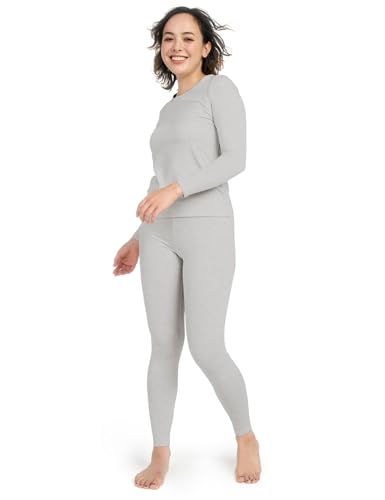 LAPASA Damen Innenfleece Thermounterwäsche Set, Thermooberteil &...