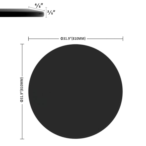 Image of Tempered Glass Round Table Top 31.9 Inch Diameter, 2 /5 inch Thick, Heavy-Duty Safety Glass Circle for Dining Table, Desk, Patio Base Replacement-Black