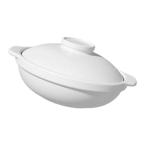PRETYZOOM Casseruola in Ceramica Per Fornello Gas 1,3l Resistente Alte Temperature Doppia Maniglia Antiaderente Per Stufati e Zuppe in Cucina Domestica